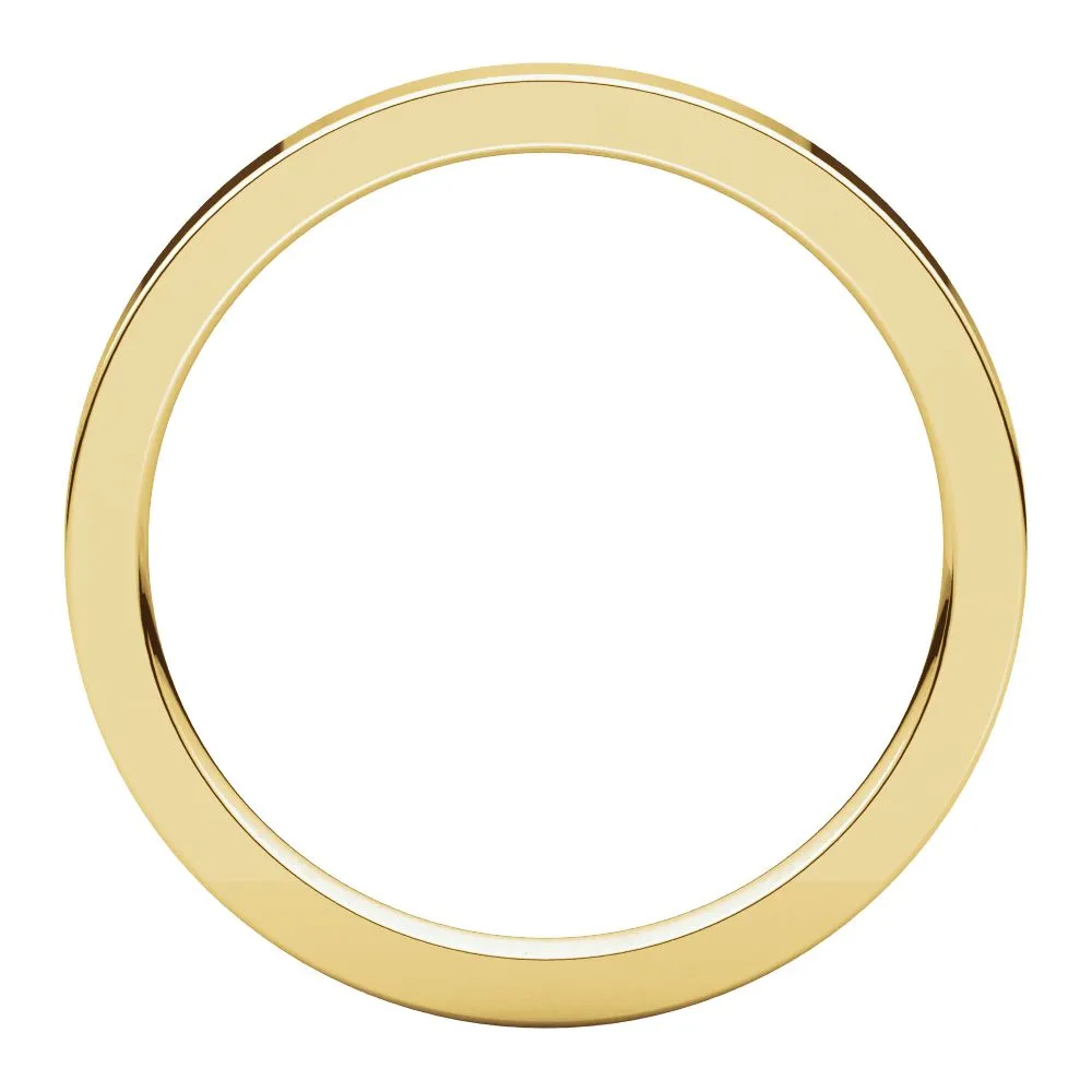 18k Yellow Gold 2mm Flat Comfort Fit Band, Size 6