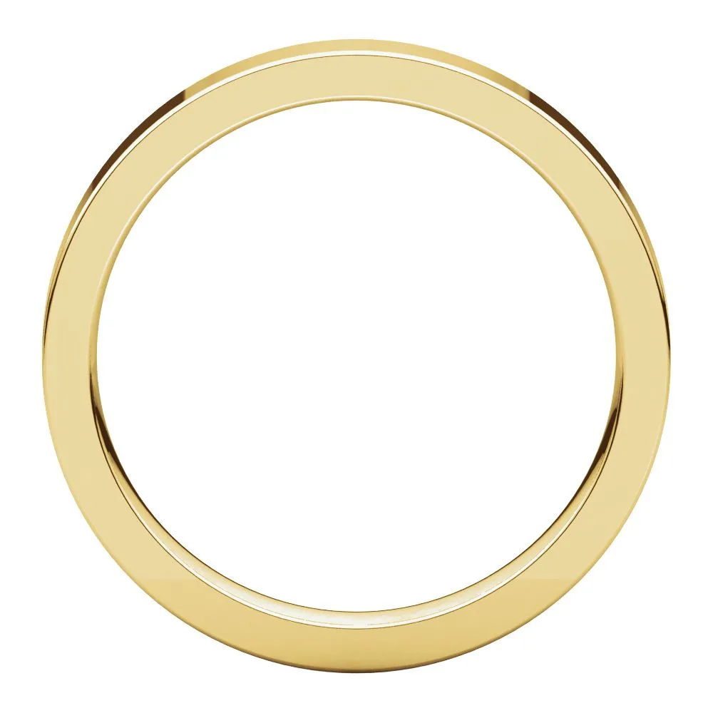 18k Yellow Gold 3mm Flat Comfort Fit Band, Size 8