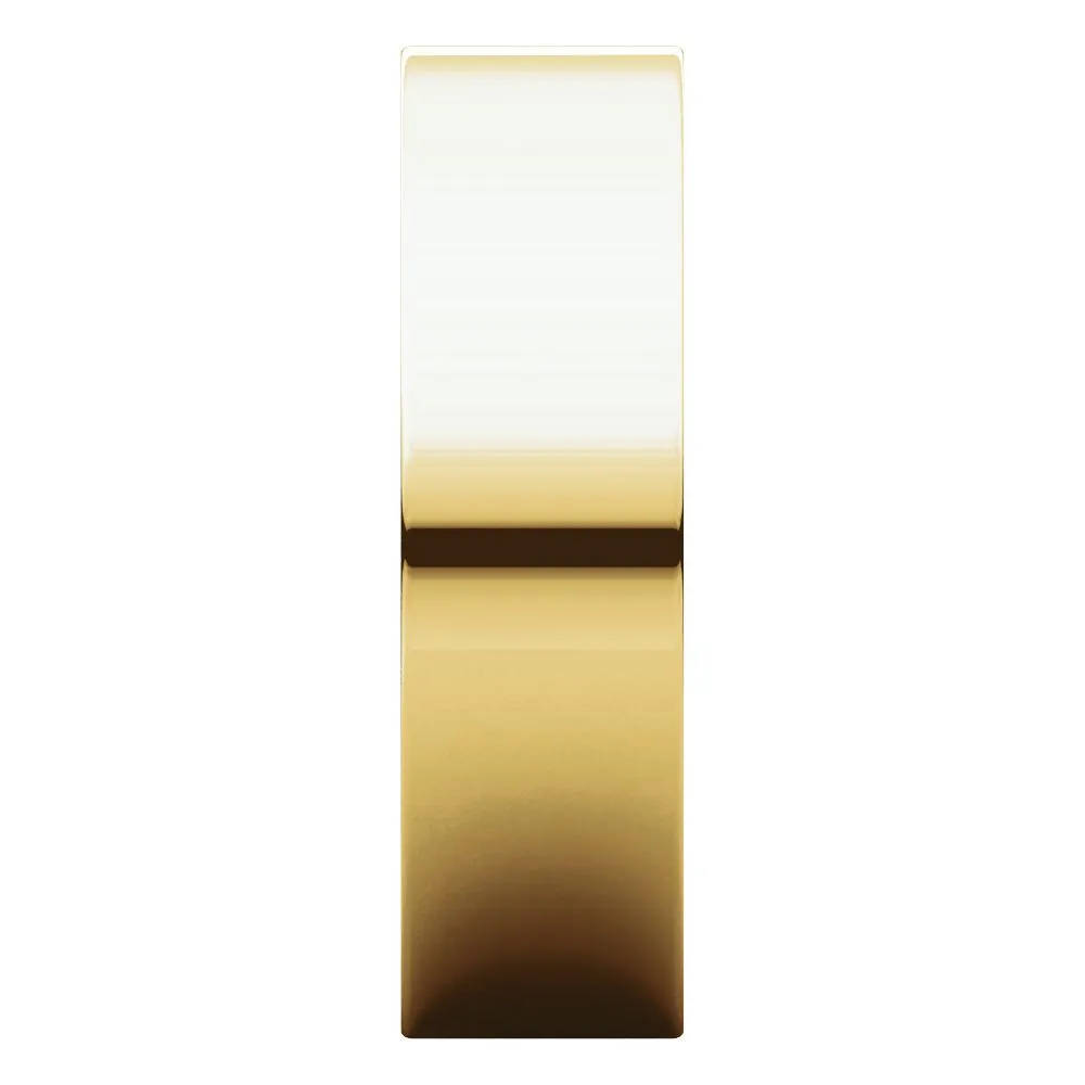 18k Yellow Gold 6mm Flat Comfort Fit Band, Size 9