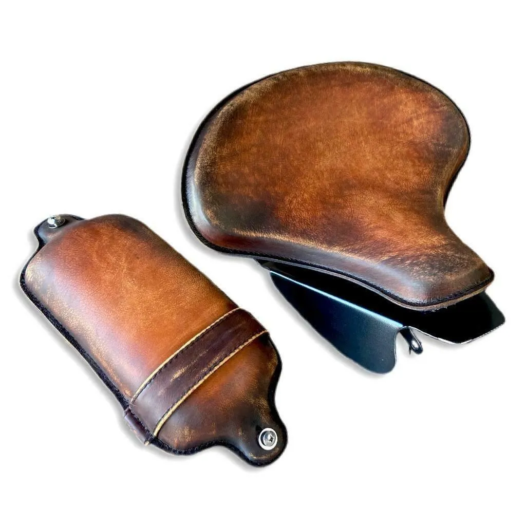 2006-2017 Harley Dyna Brown On Brown Spring Seat Pad Conversion Mounting Kit bc