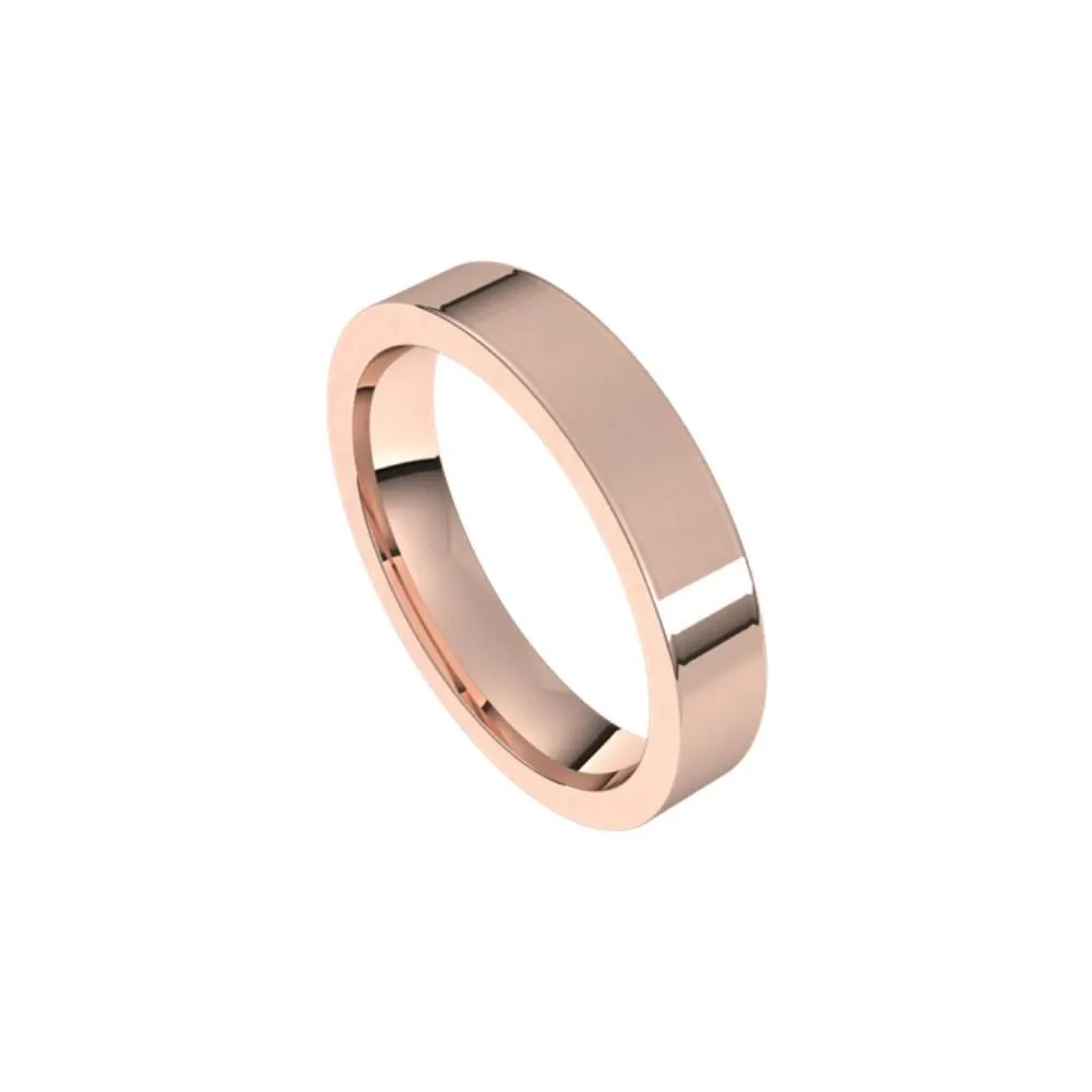 4 mm wide Flat Top Comfort Fit Men's Wedding Band