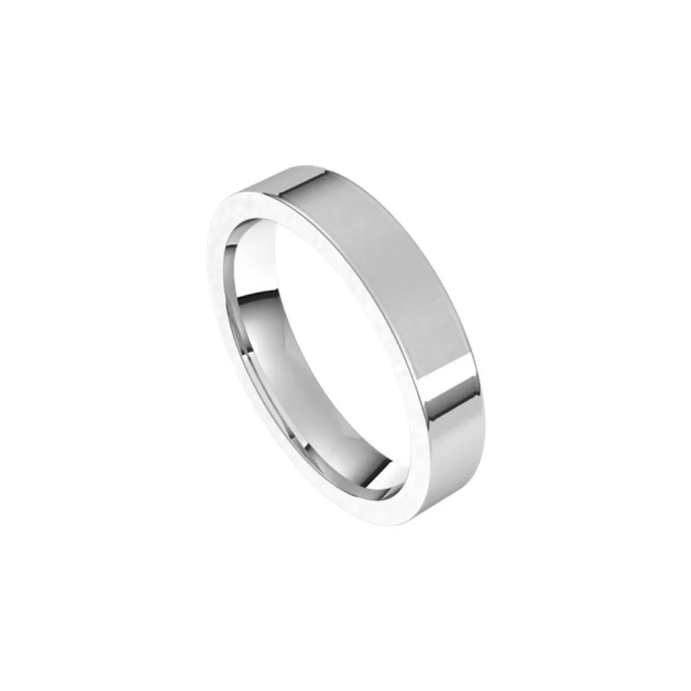 4 mm wide Flat Top Comfort Fit Men's Wedding Band