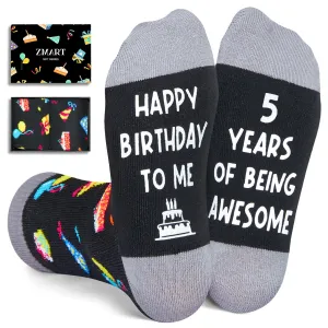 5th Birthday Gifts for Boys - Socks for Toddlers 5t, Presents for 5 Year Olds, 5 Year Old Boy Girl Gift Ideas, Black