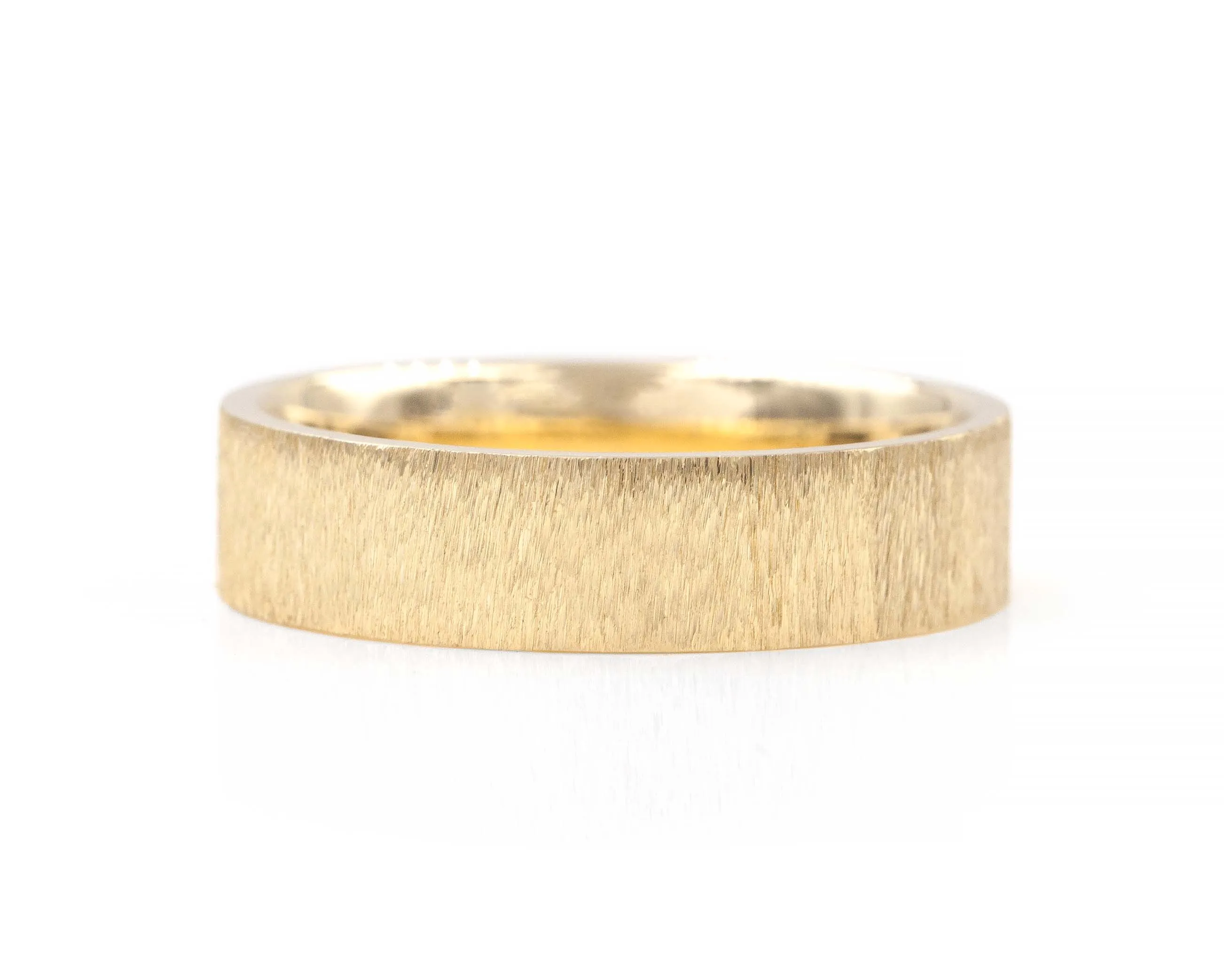 6mm Gold Flat Ribbon Band