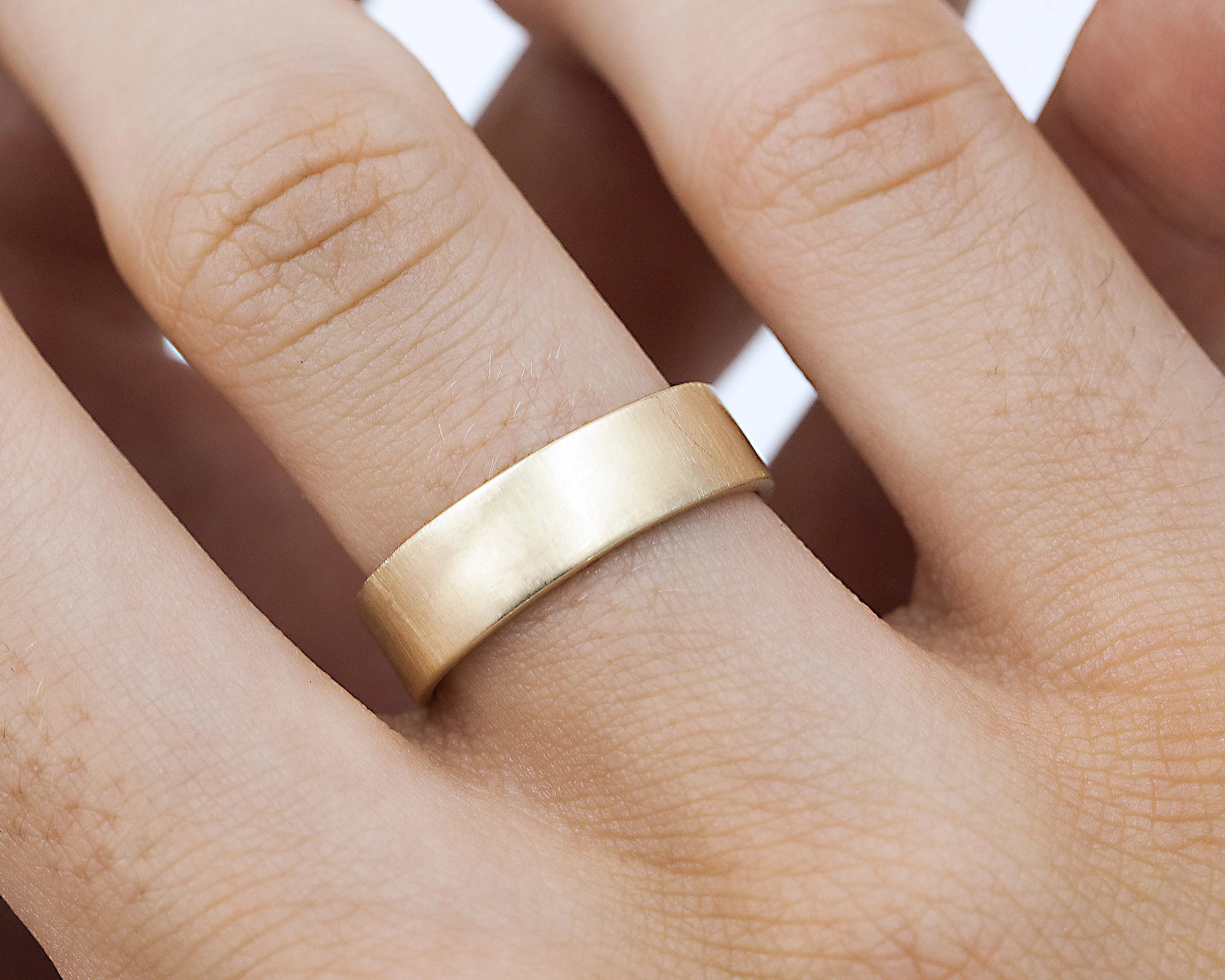 6mm Gold Flat Ribbon Band