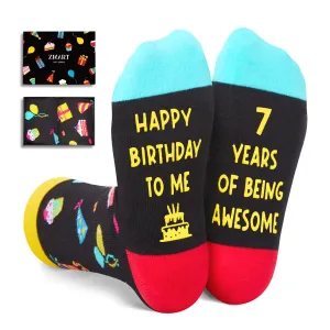 7th Birthday Gift Ideas Socks - Presents for 7 Year Old Girls Boys, Seven Year Old Gifts, Socks for Kids Age 7