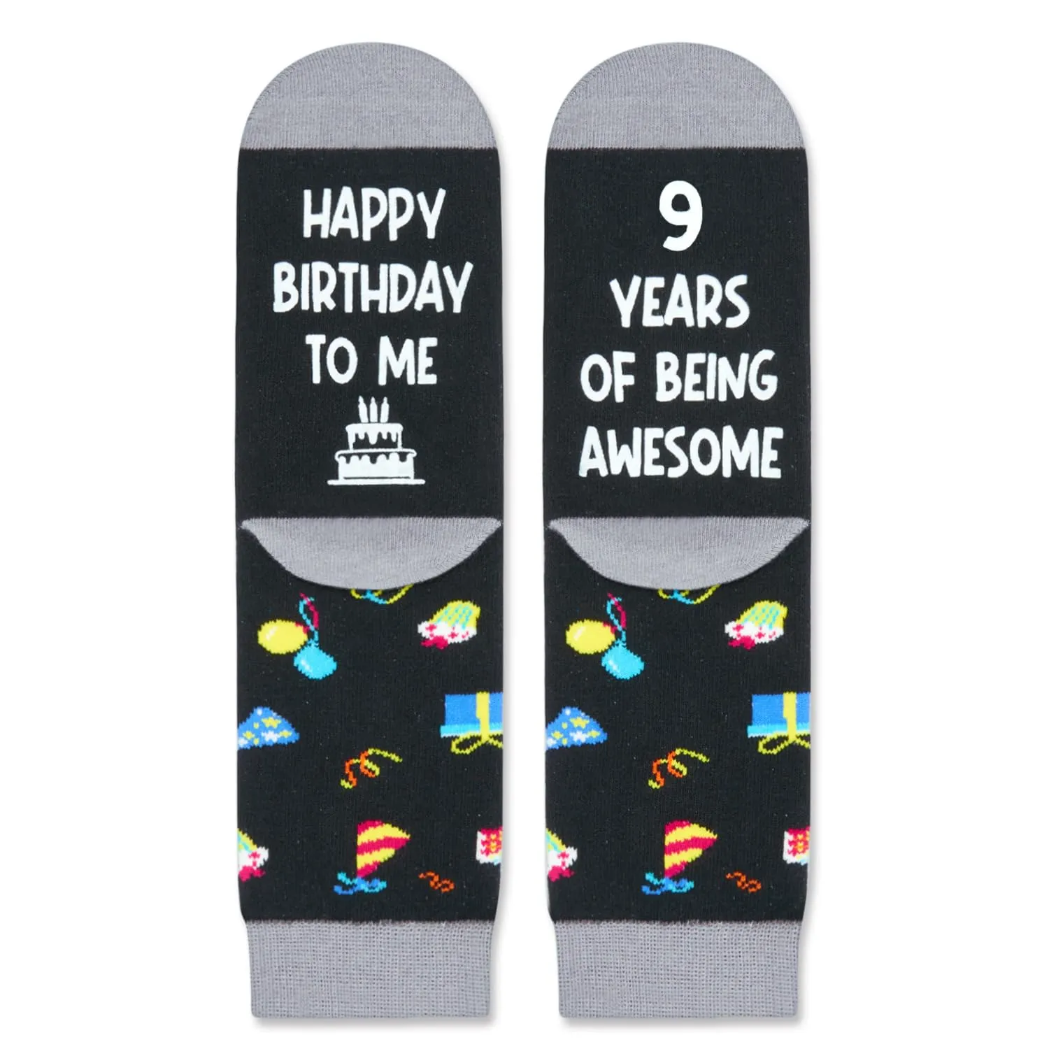 9th Birthday Gifts for Boys - Socks for Boys Girls Age 9, Presents for 9 Year Olds, 9 Year Old Boy Gift Ideas, Black
