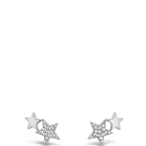 Absolute Double Star Stud Earrings - Silver
