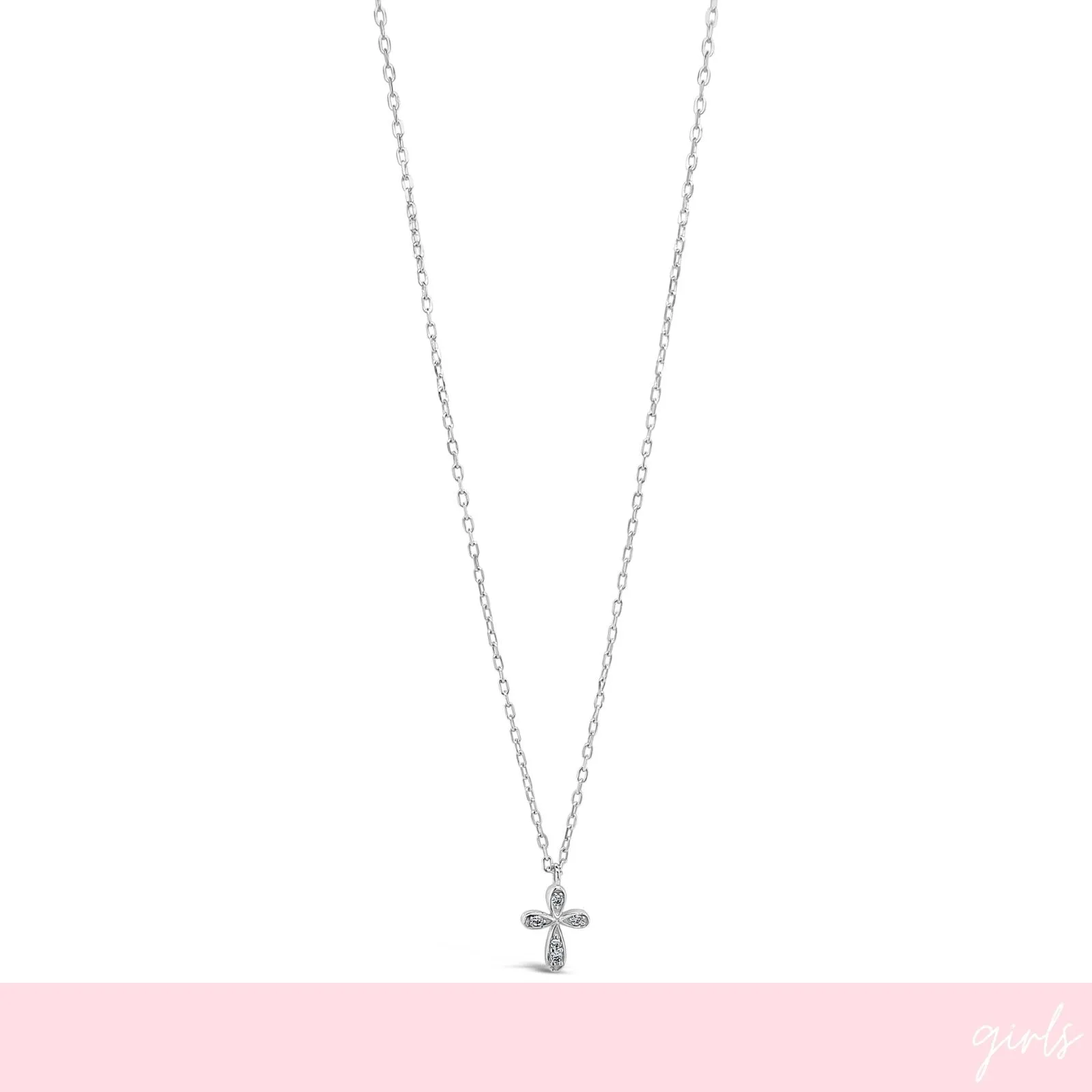 Absolute Kids Silver Tiny Cross & Chain