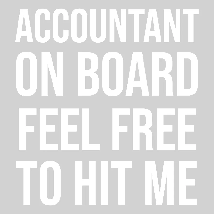 Accountant On Board Clear Sticker