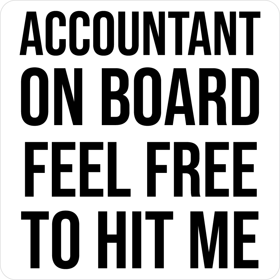 Accountant On Board Clear Sticker