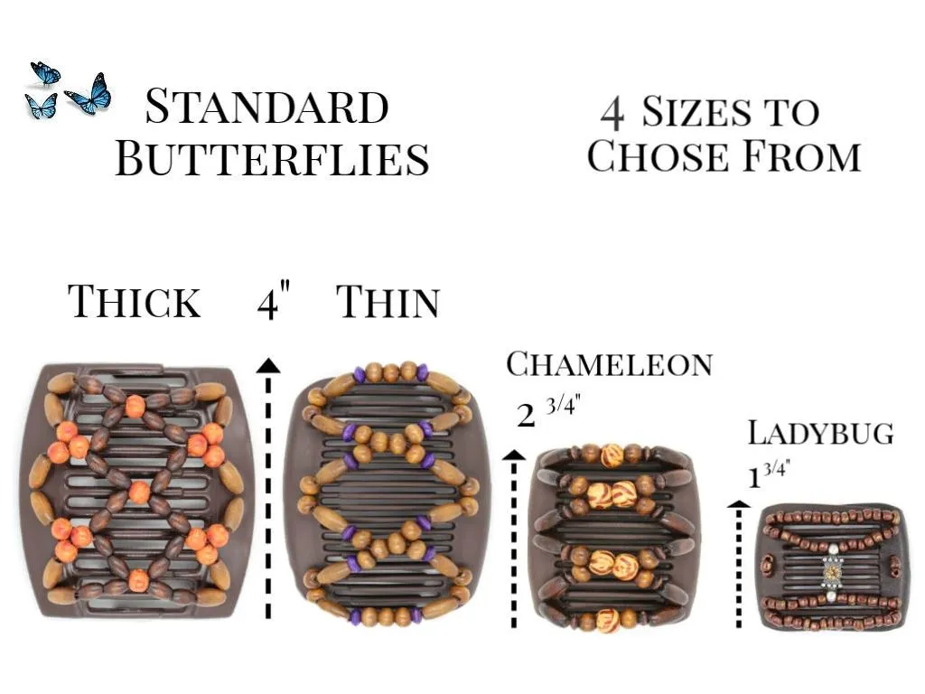 African Butterfly Thick Hair Comb - Dalena Blonde 58