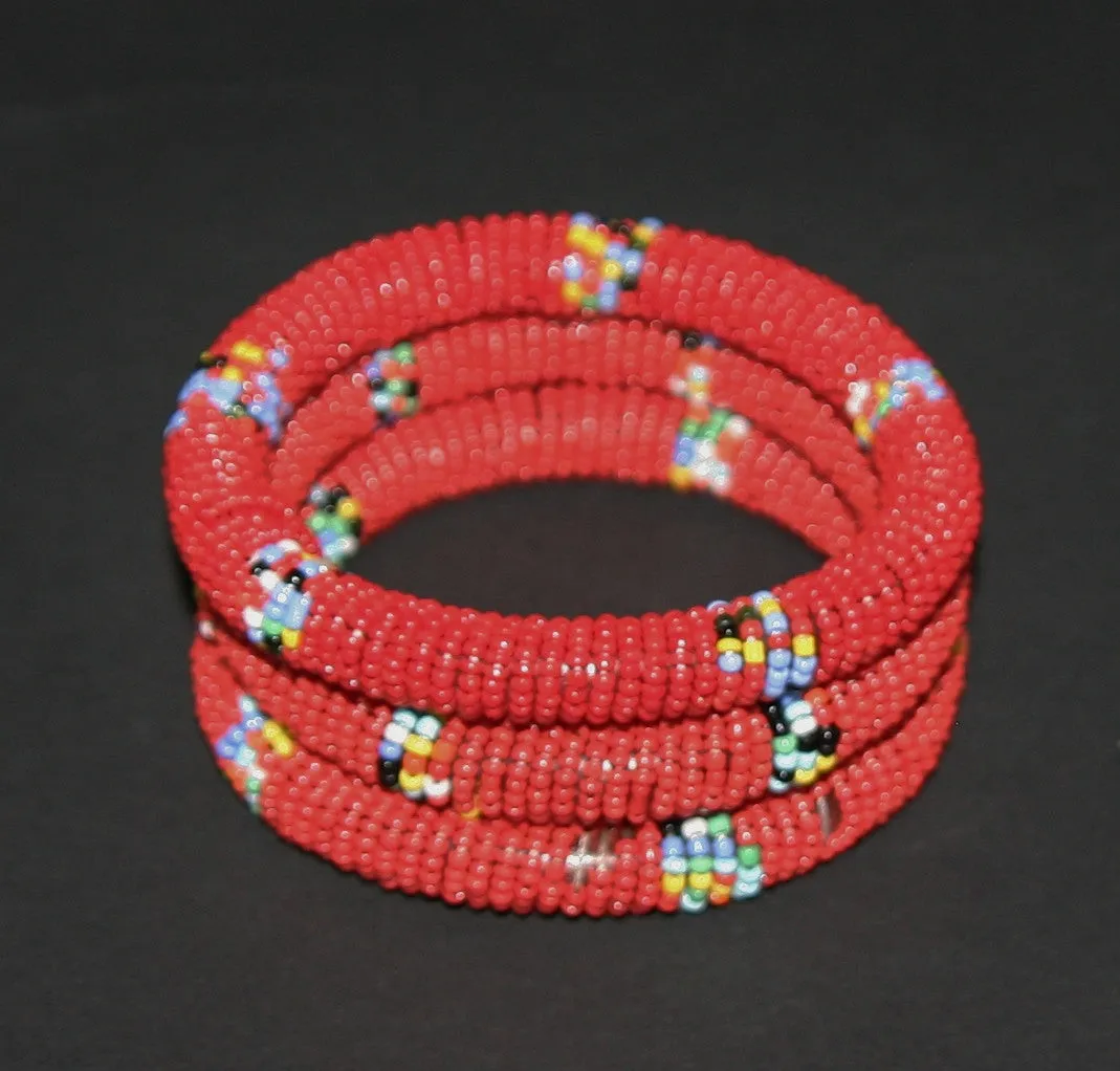 African Maasai Tribal Bead Bangle Multiple Colors Kenya
