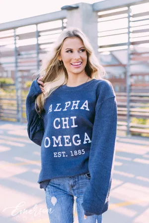 Alpha Chi Omega Simple PR Corduroy Sweatshirt