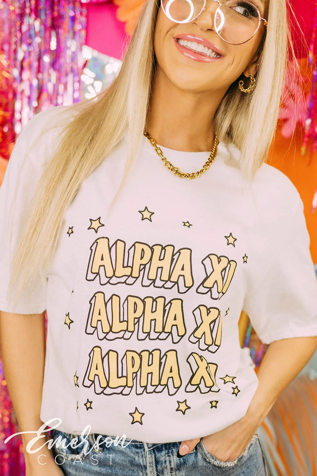 Alpha Xi Delta PR Simple Star Tee