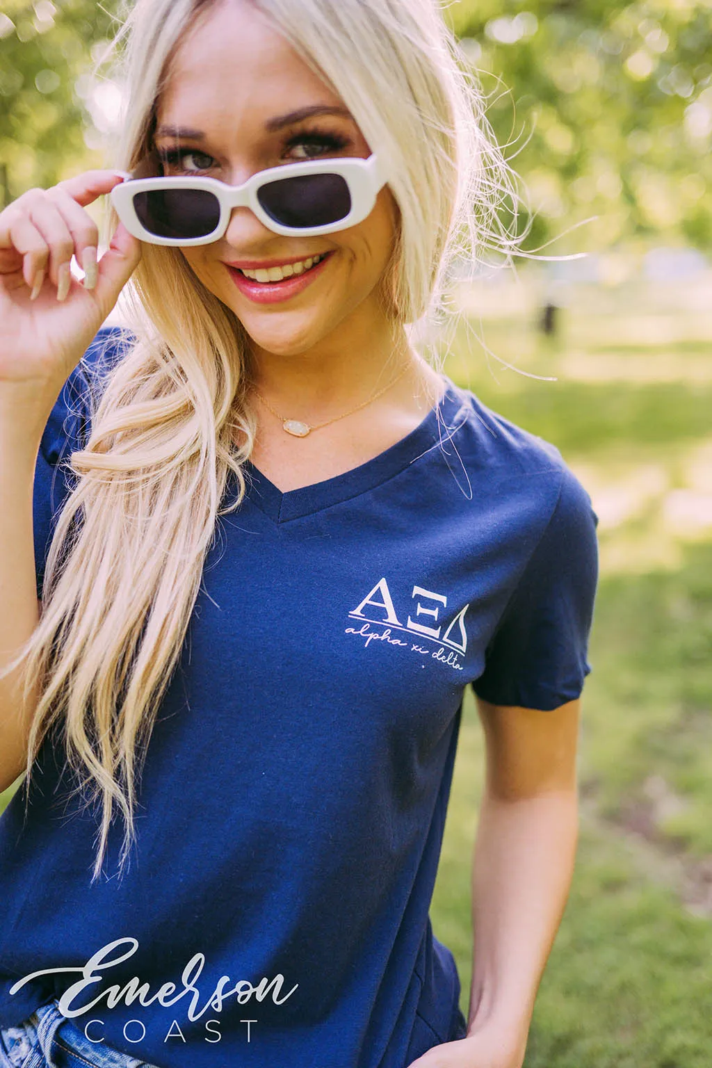 Alpha Xi Delta Recruitment V-Neck Tee