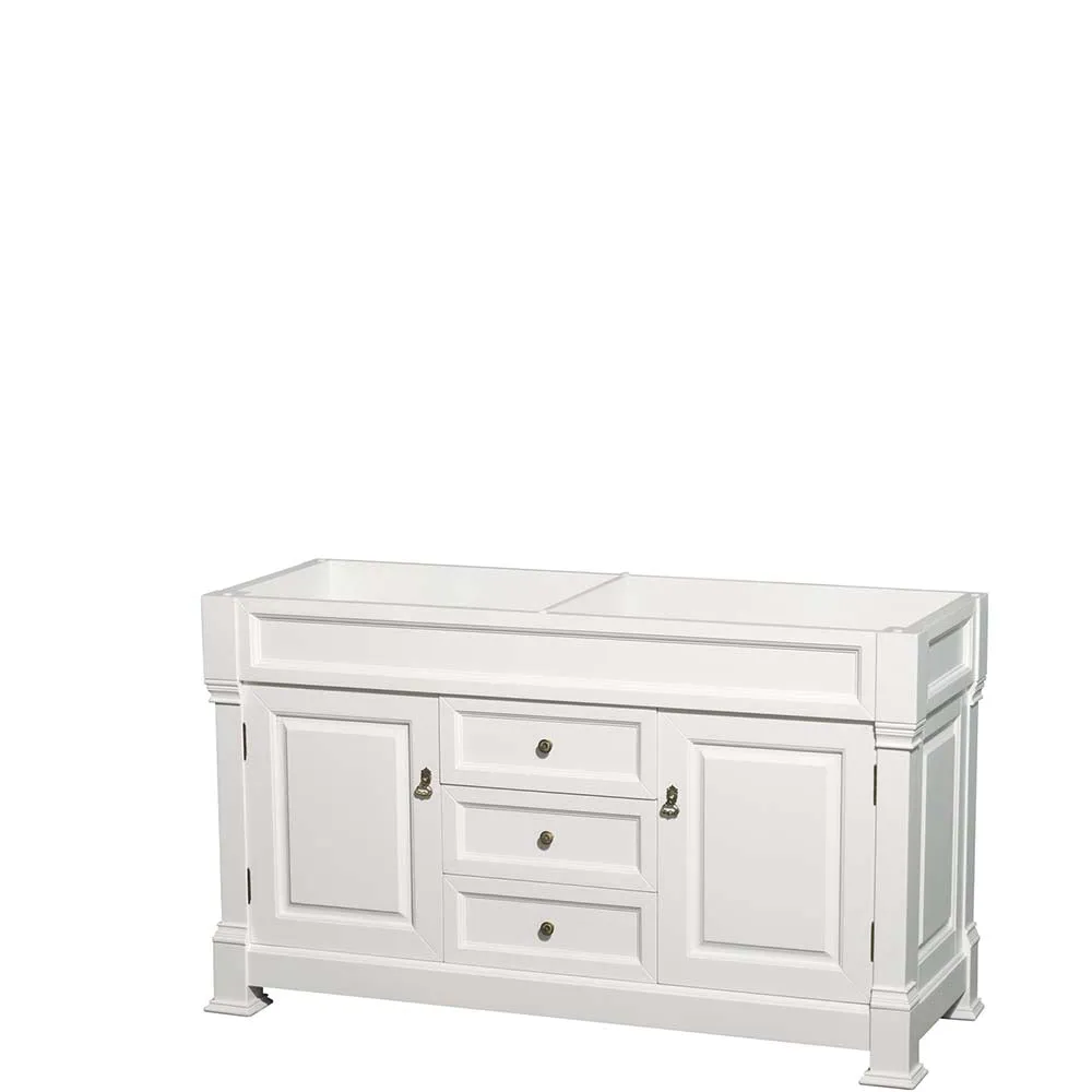 Andover 60 Inch Double Bathroom Vanity in White