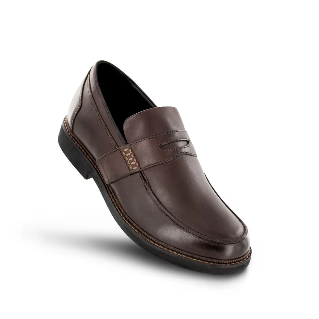 Apexfoot Men's Strap Loafer Lexington - Brown - X-Wide (4E)