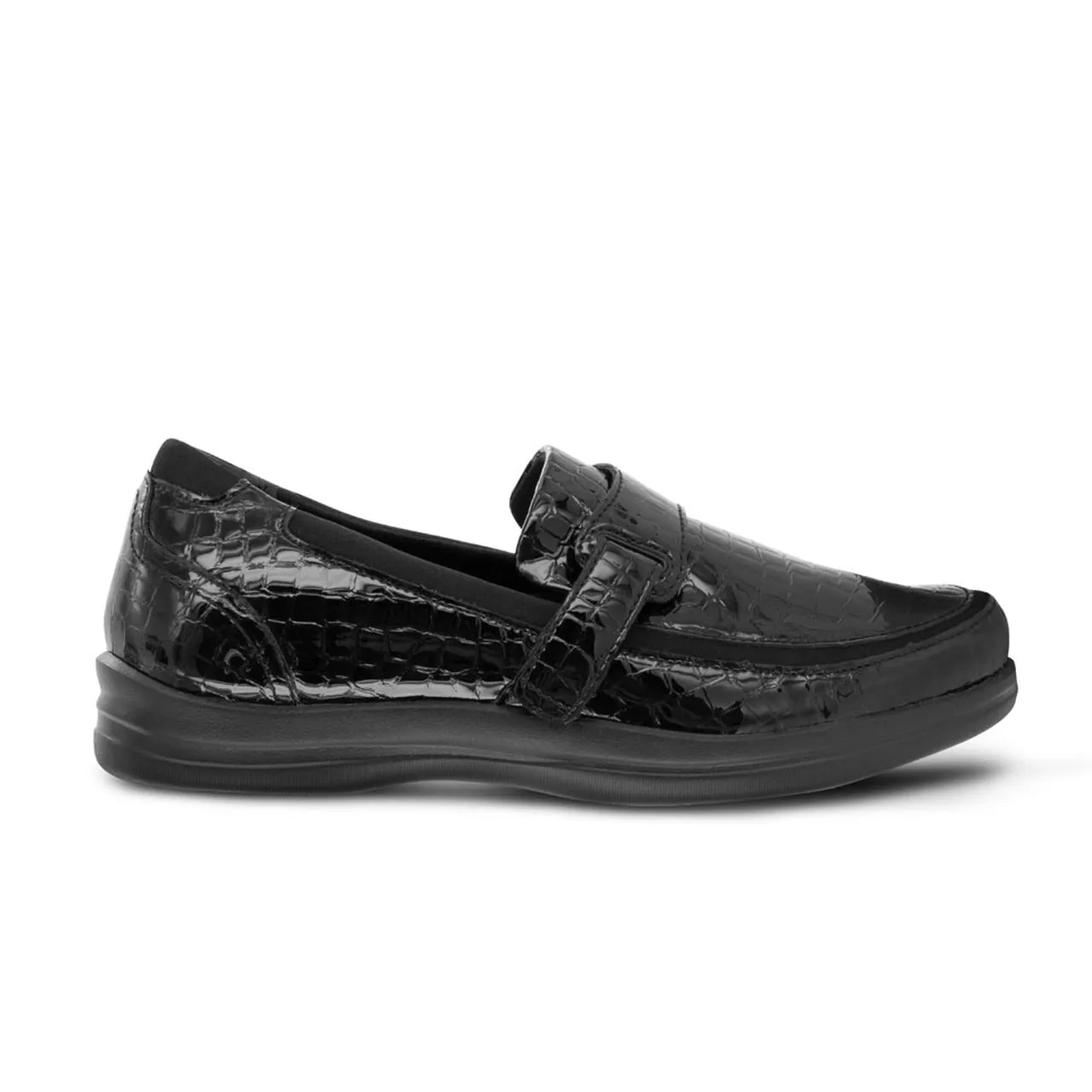 Apexfoot Women's Dress Shoe Petals Evelyn - Black Croc - Medium (B)