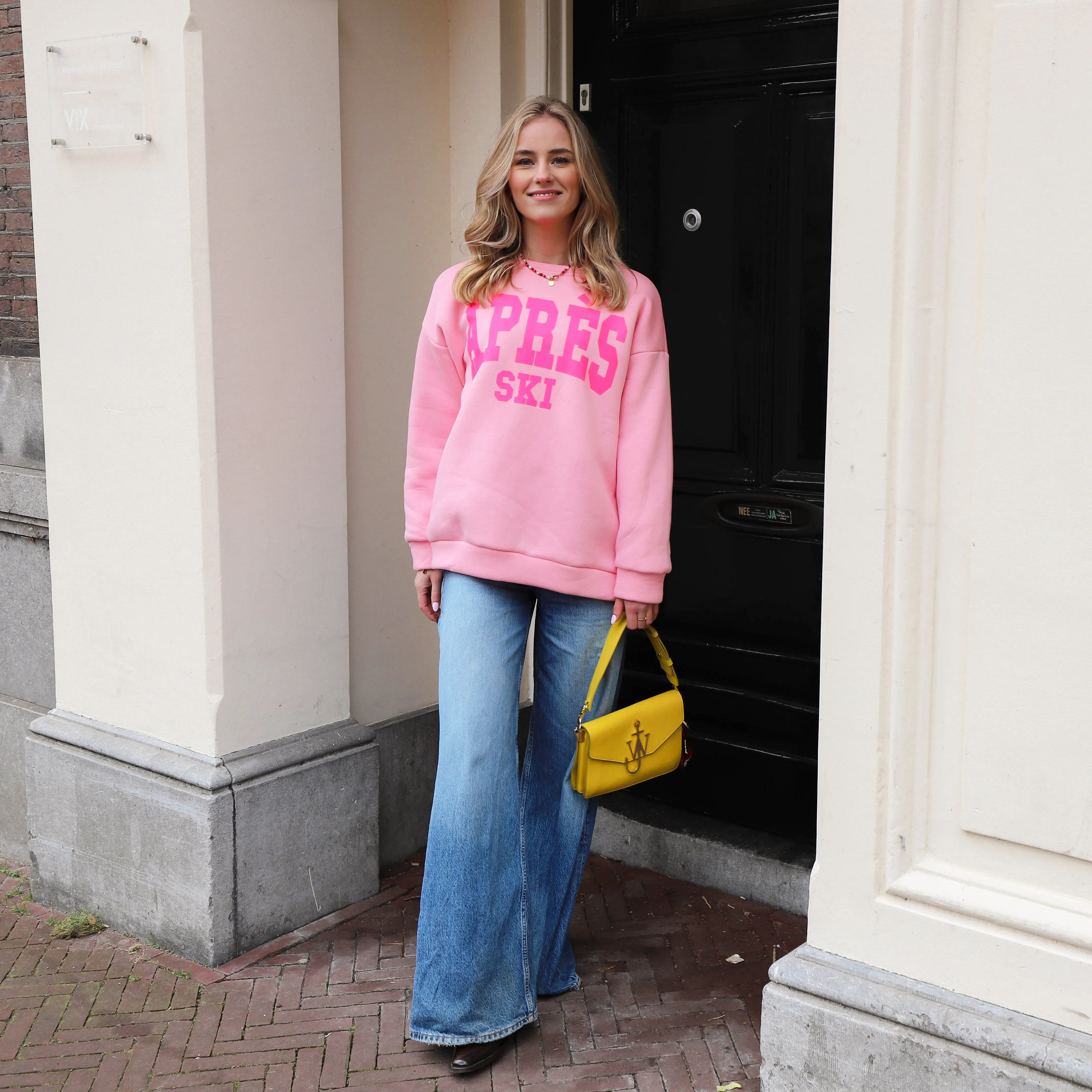 Apres ski sweater roze fuchsia