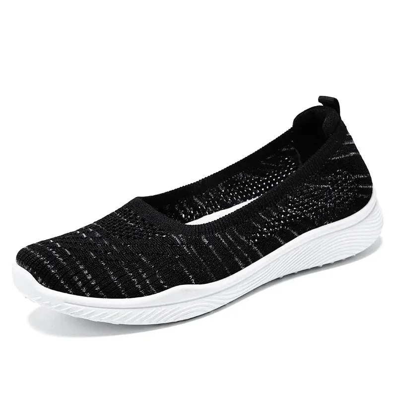 Autumn New Women Sneakers Ladies Breathable Walking Woven Shoes Anti-slip Lightweight Female Flats Casual Shoe Zapatillas Mujer