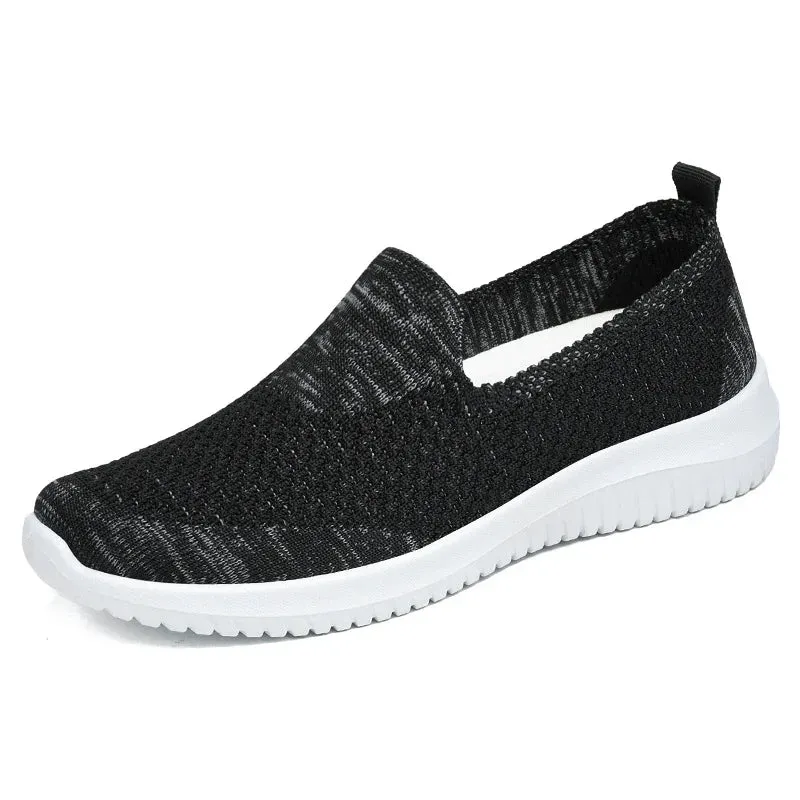 Autumn New Women Sneakers Ladies Breathable Walking Woven Shoes Anti-slip Lightweight Female Flats Casual Shoe Zapatillas Mujer