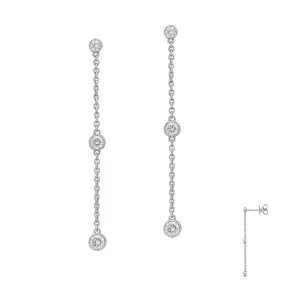 Backes and Strauss White Gold and Diamond Pebble Drop Earring
