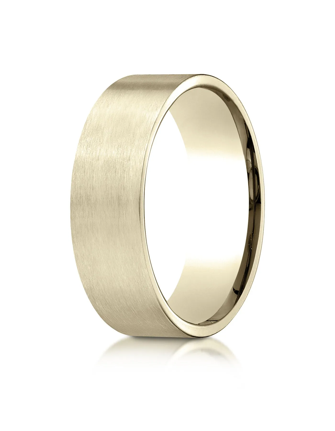 Benchmark 10k Yellow Gold 7mm Comfort-Fit Satin-Finished Carved Design Band, (Sizes 4-15)