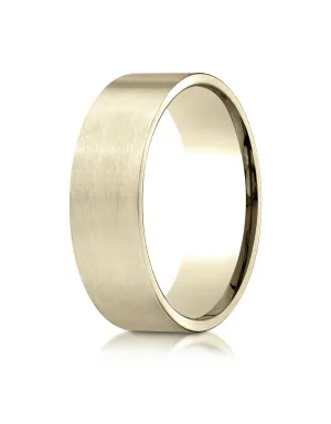 Benchmark 10k Yellow Gold 7mm Comfort-Fit Satin-Finished Carved Design Band, (Sizes 4-15)