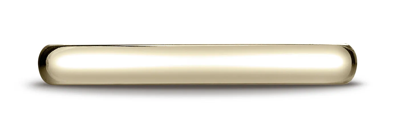Benchmark 18K Yellow Gold 3mm Slightly Domed Standard Comfort-Fit Wedding Band Ring (Sizes 4 - 15 )