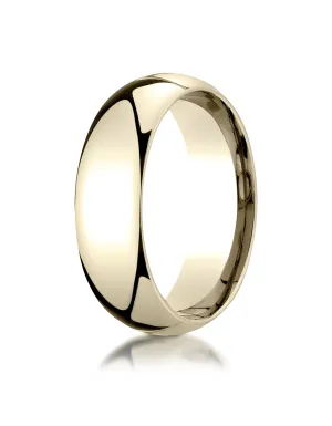 Benchmark 18K Yellow Gold 7mm Slightly Domed Standard Comfort-Fit Wedding Band Ring (Sizes 4 - 15 )