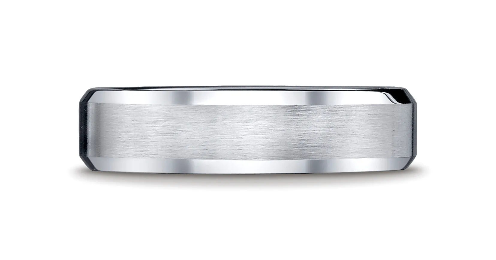 Benchmark Cobaltchrome 6mm Comfort-Fit Satin-Finished Beveled Edge Design Wedding Band Ring