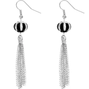 Black Multi Chain Drop Earrings