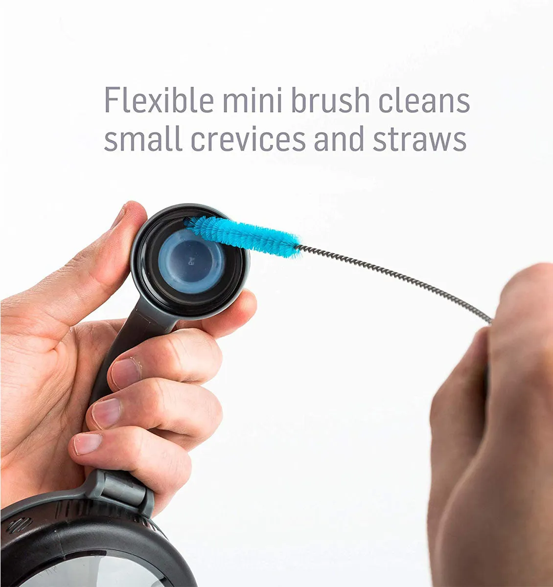 BlenderBottle 2-in-1 Bottle Brush - Black/Grey/Blue