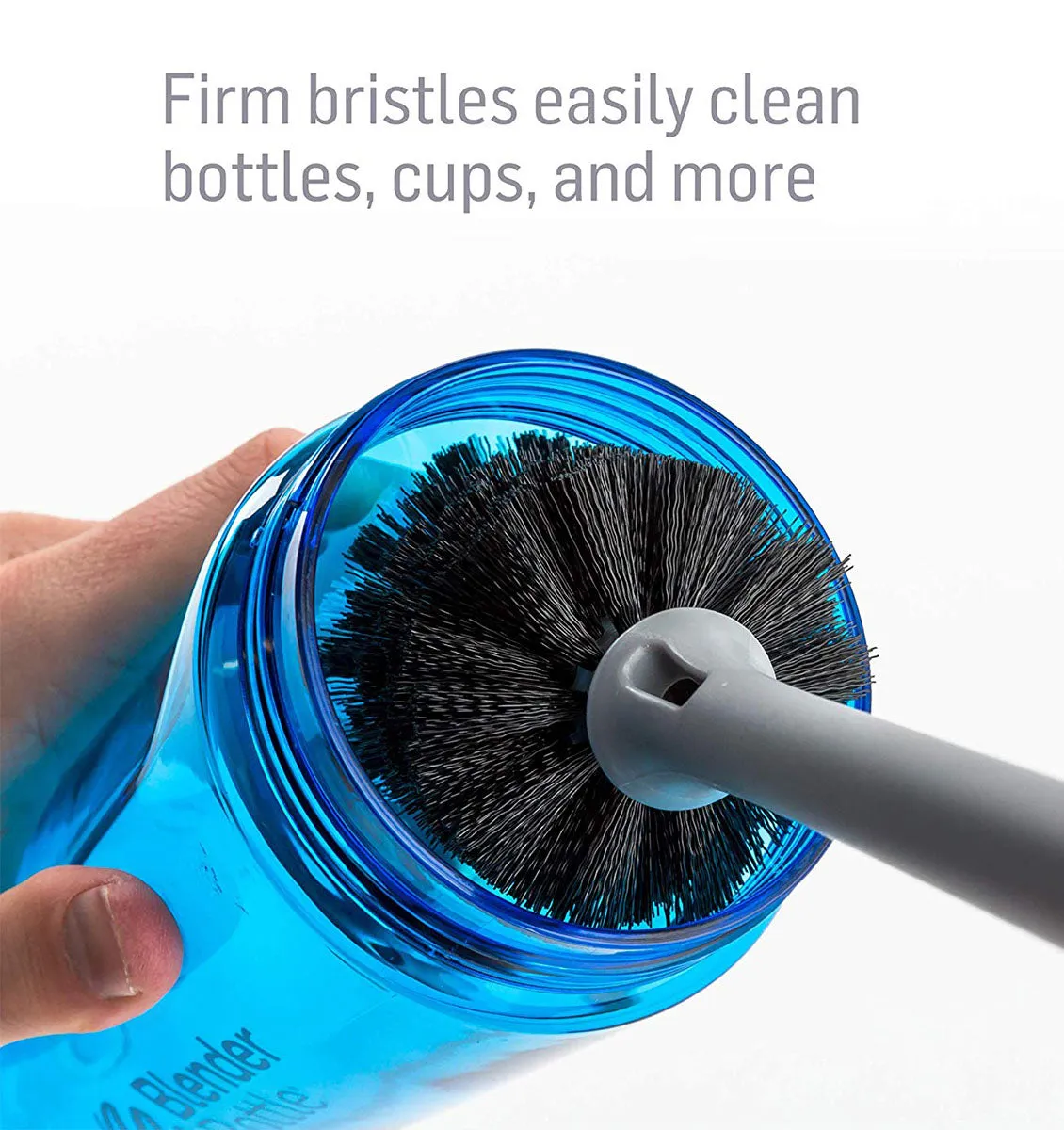 BlenderBottle 2-in-1 Bottle Brush - Black/Grey/Blue