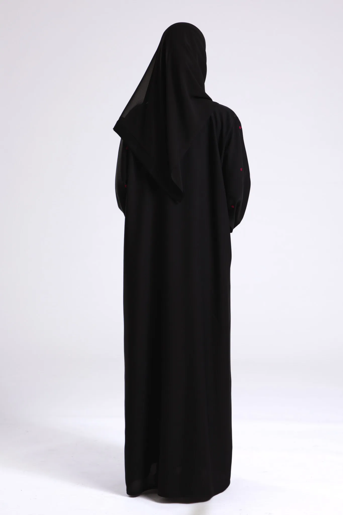 Blooming Embroidered Open Abaya (Premium)