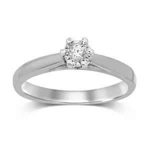 Brilliant Illusion Solitaire Miracle Ring with 0.10ct Diamonds in 9ct White Gold