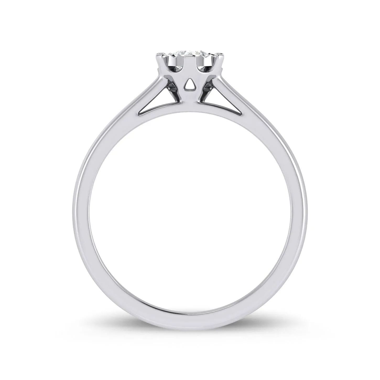 Brilliant Illusion Solitaire Miracle Ring with 0.10ct Diamonds in 9ct White Gold