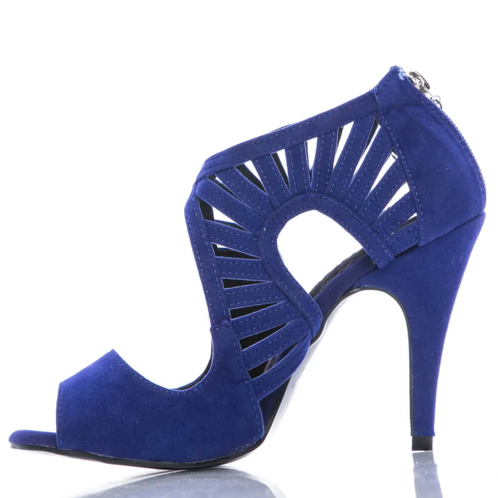Camila - Blue Vegan Suede - Suede Sole - Dance Floor Only