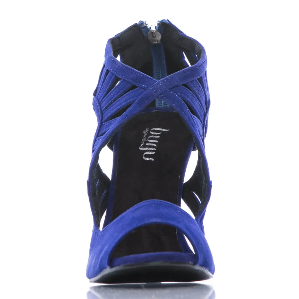 Camila - Blue Vegan Suede - Suede Sole - Dance Floor Only