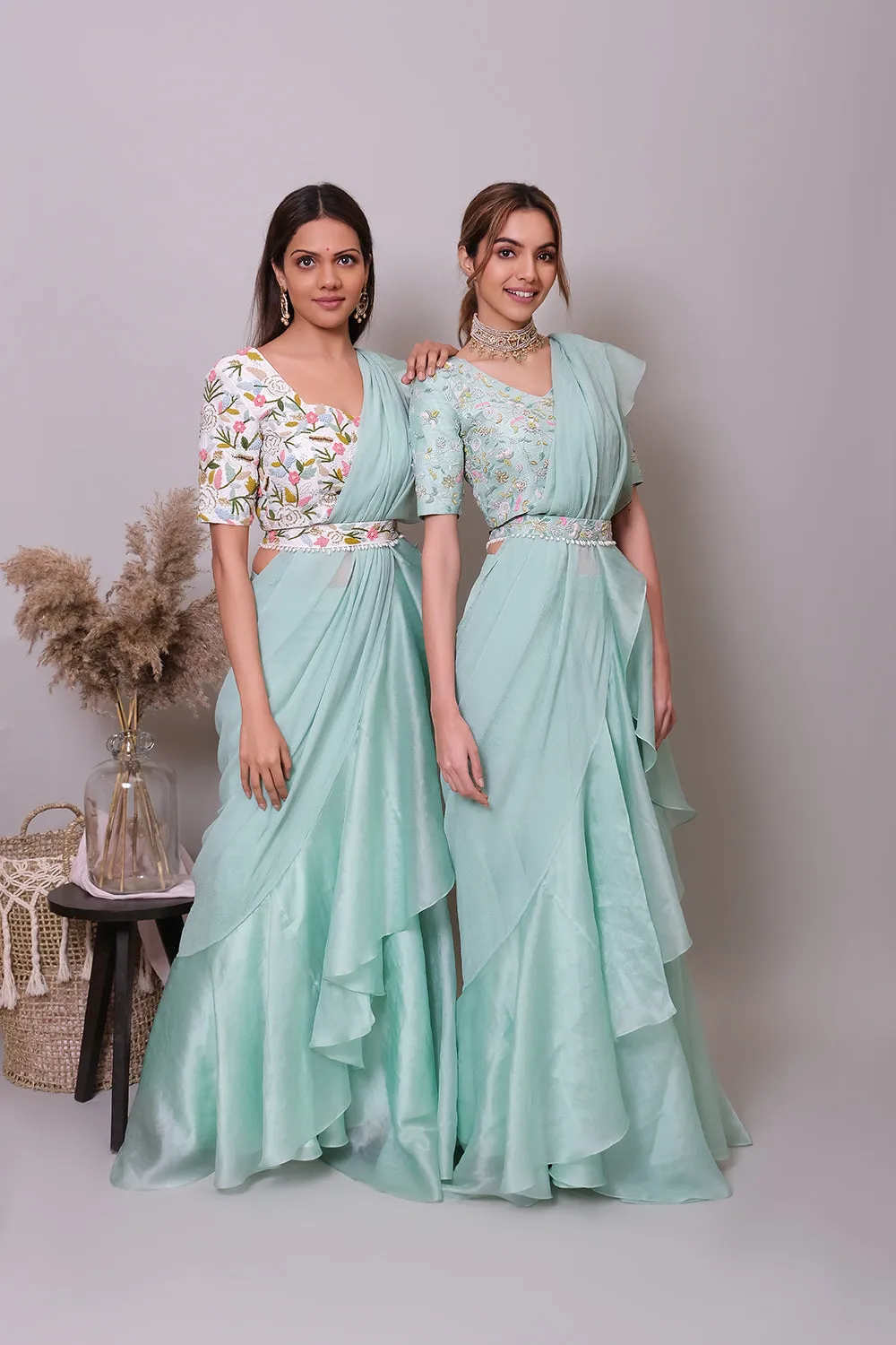 Candy Crush Ruffle Saree