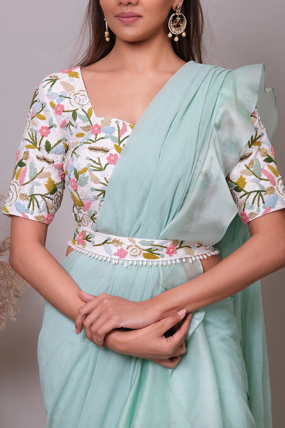 Candy Crush Ruffle Saree