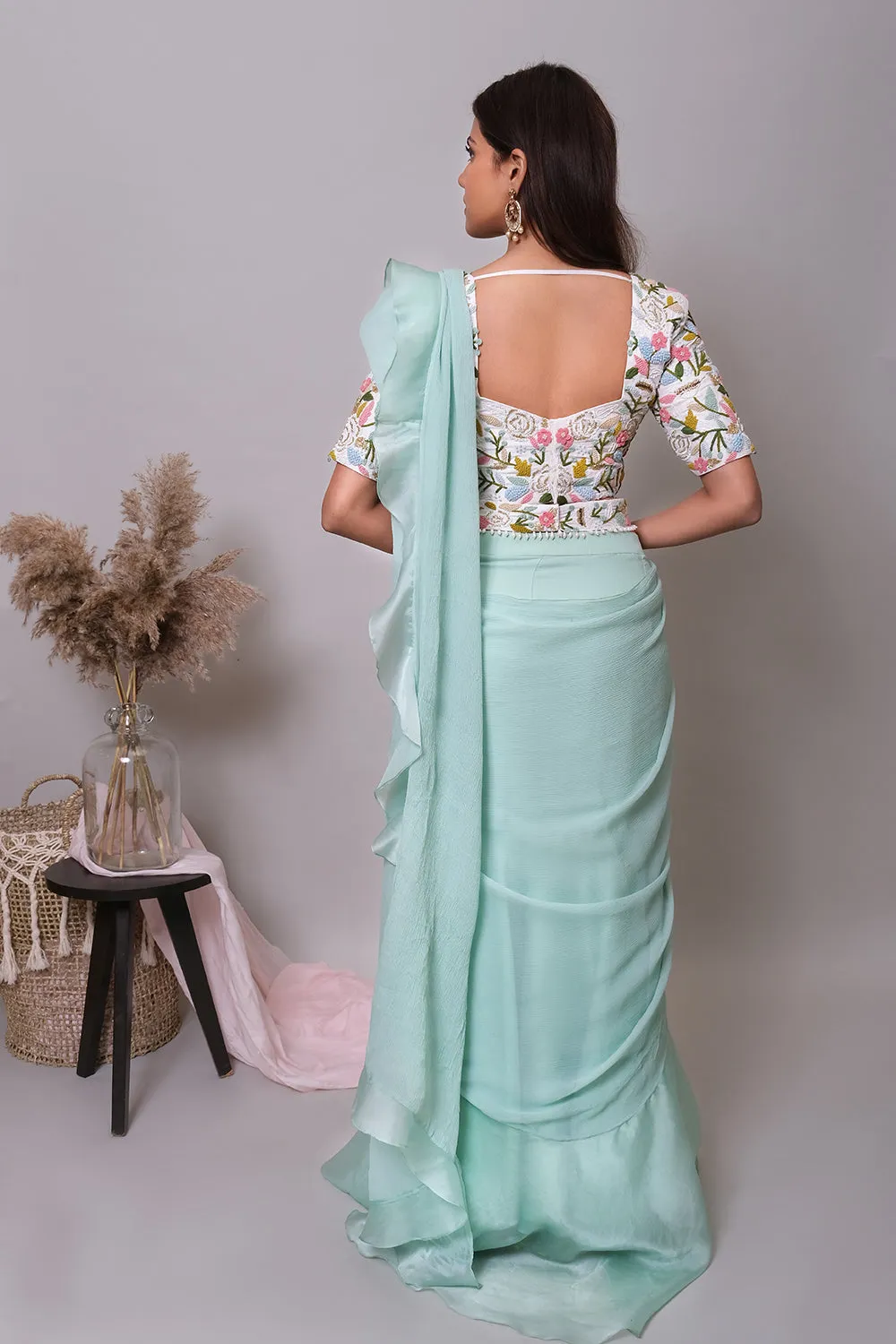 Candy Crush Ruffle Saree