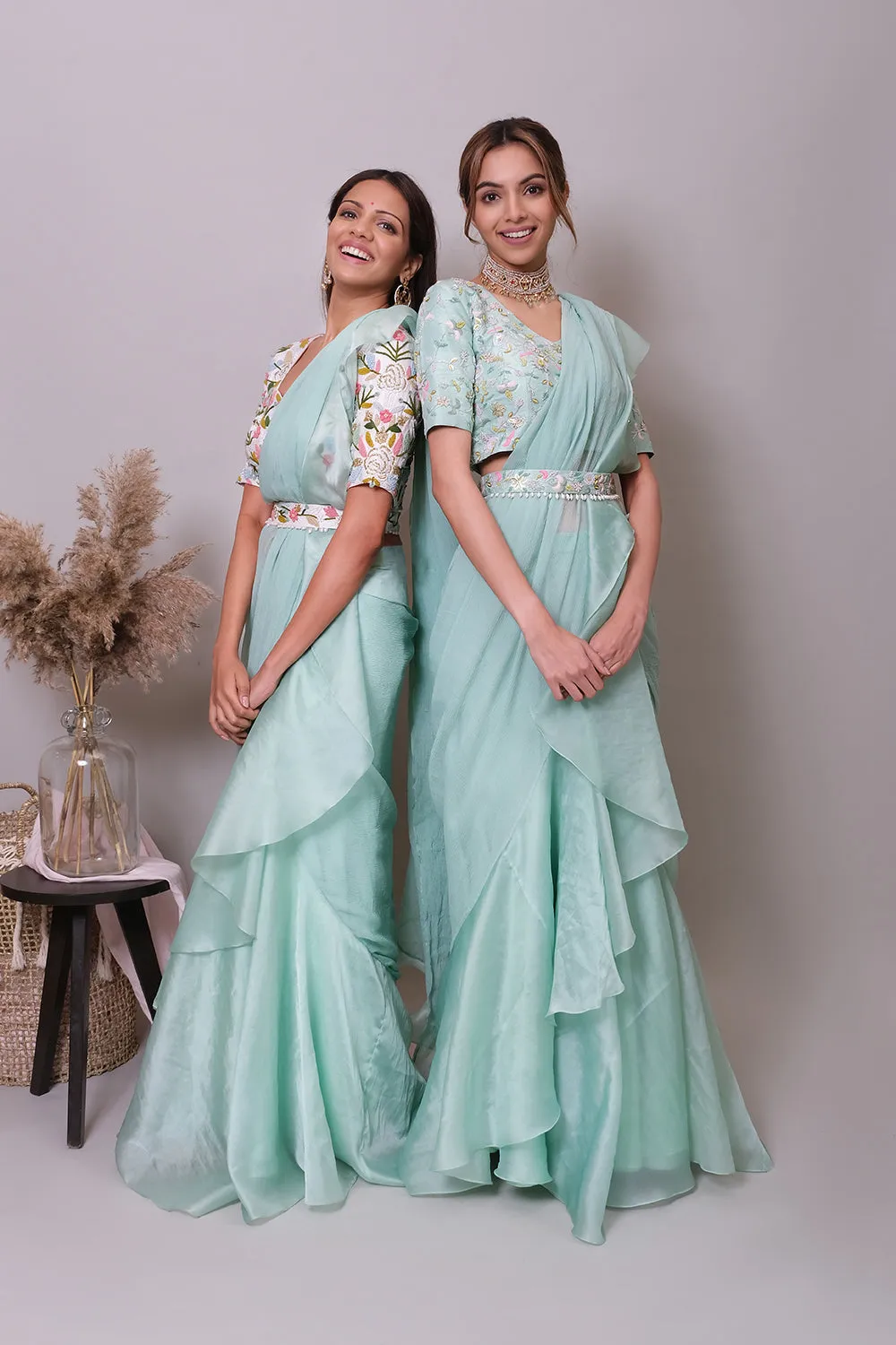 Candy Crush Ruffle Saree