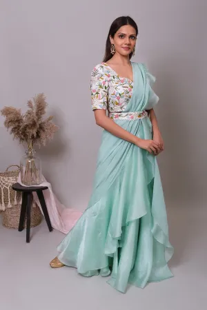Candy Crush Ruffle Saree