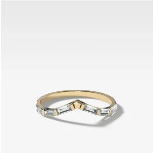 Chevron Baguette Wedding band