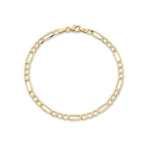 Children's 9ct Yellow Gold Silver Infused Figaro Bracelet