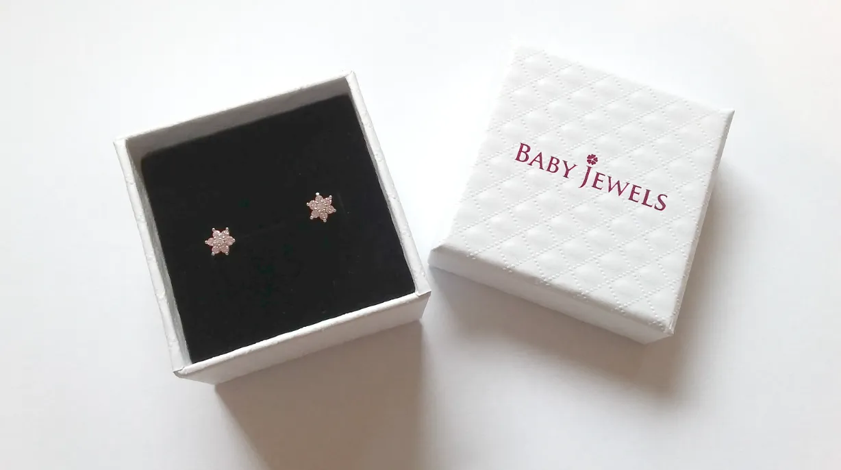 Children's Earrings:  14k Gold Round, Framed Heart Earrings with Screw Backs and Gift Box