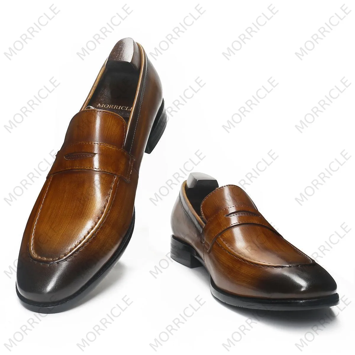 Classic Wooden Style Penny Loafers