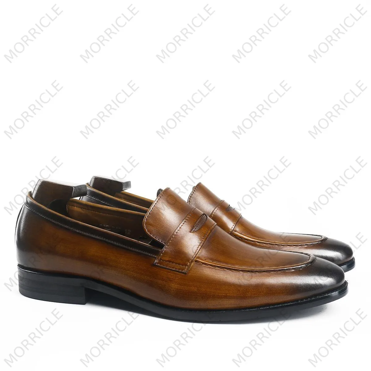Classic Wooden Style Penny Loafers